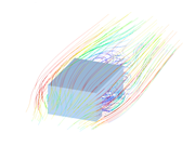 Seitlich offener Baukörper